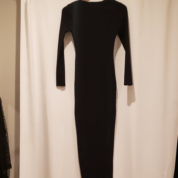 Edikted Jazlyn Long Sleeve Black Ribbed Sweater Dress Size Large - Picture 11 of 15